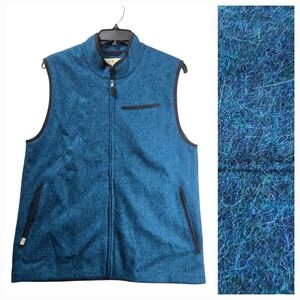 Ritter The Alpaca Fleece Rittervest Blue Full Zip Vest Merino Wool Made Peru